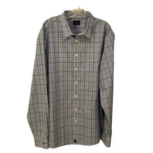 UNTUCKit Durbanville WF Men’s Shirt XXL Tall Blue Plaid Wrinkle Free Cotton